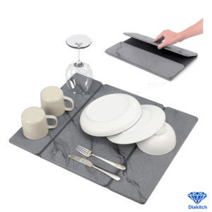 Diakitch Quick Dry Stone Mat Kitchen, Superb Absorbent Foldable Diatomaceous Earth