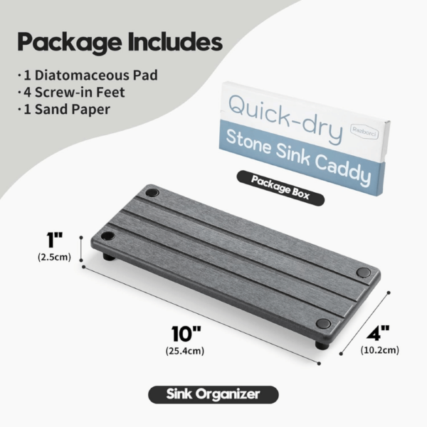 Diakitch 2 Pack Fast Drying Water Absorbing Diatomite Stone Mat Tray - Image 5