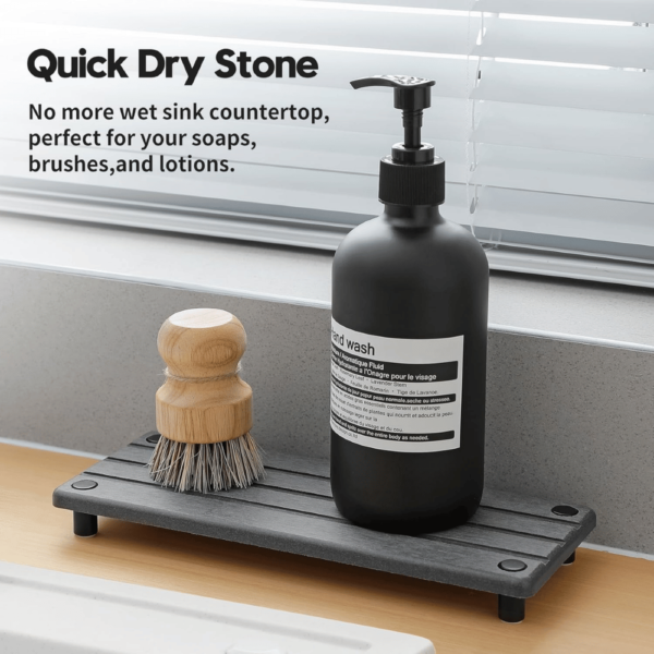 Diakitch 2 Pack Fast Drying Water Absorbing Diatomite Stone Mat Tray - Image 4